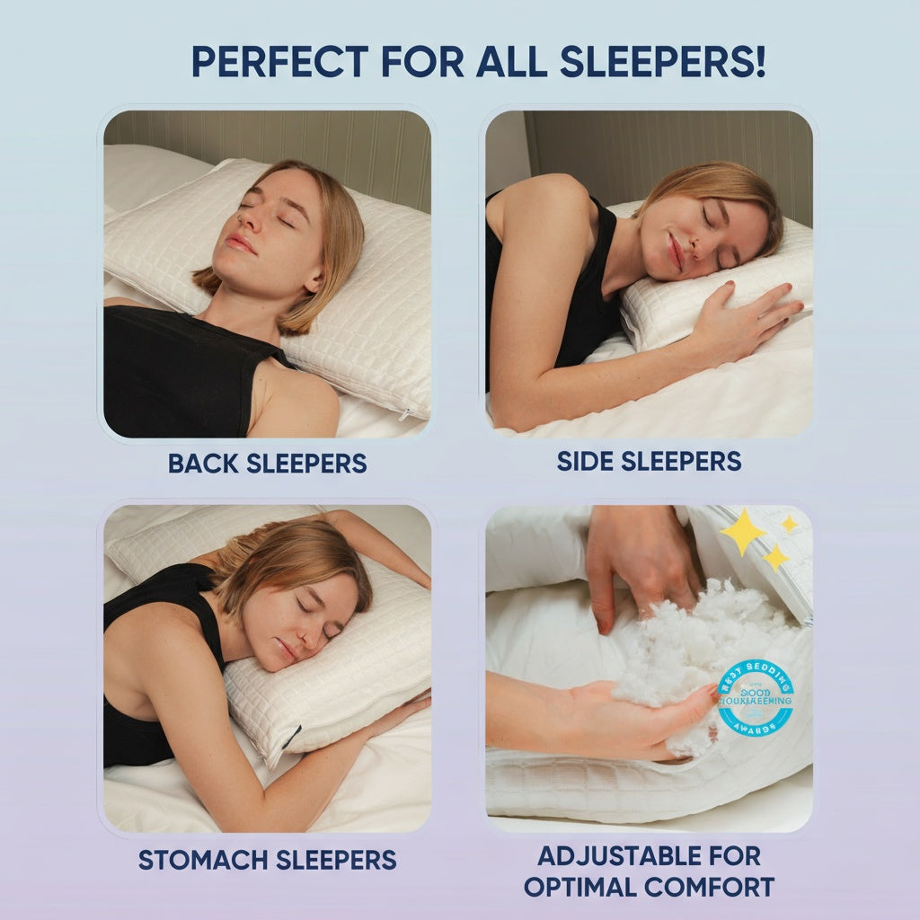 Dosaze pillow stomach sleeping position illustration